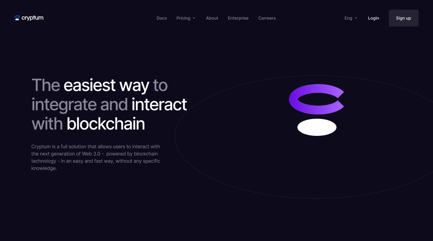 Cryptum.io – Plataforma Web3.0 – Head Produto